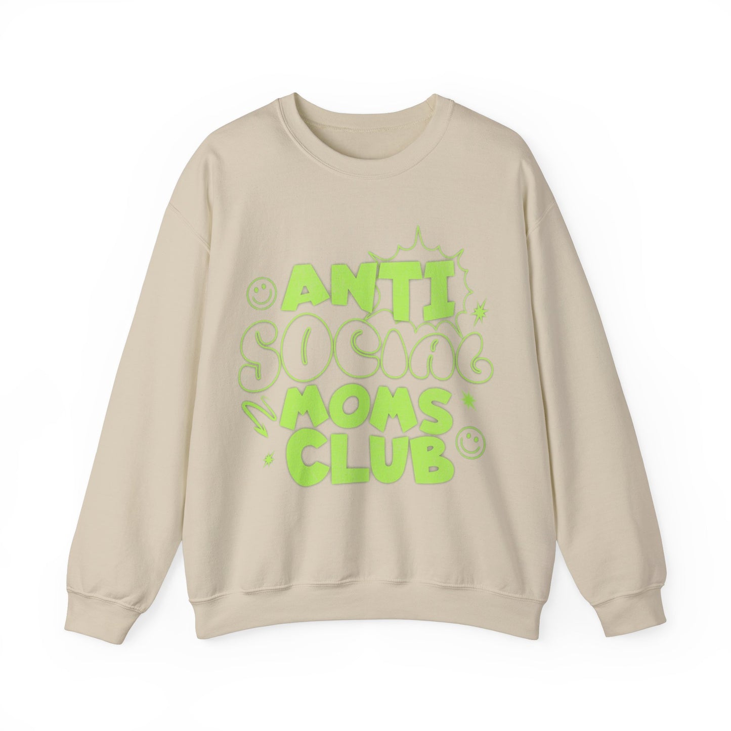 Anti-Social Moms Club Neon - Unisex Heavy Blend™ Crewneck Sweatshirt