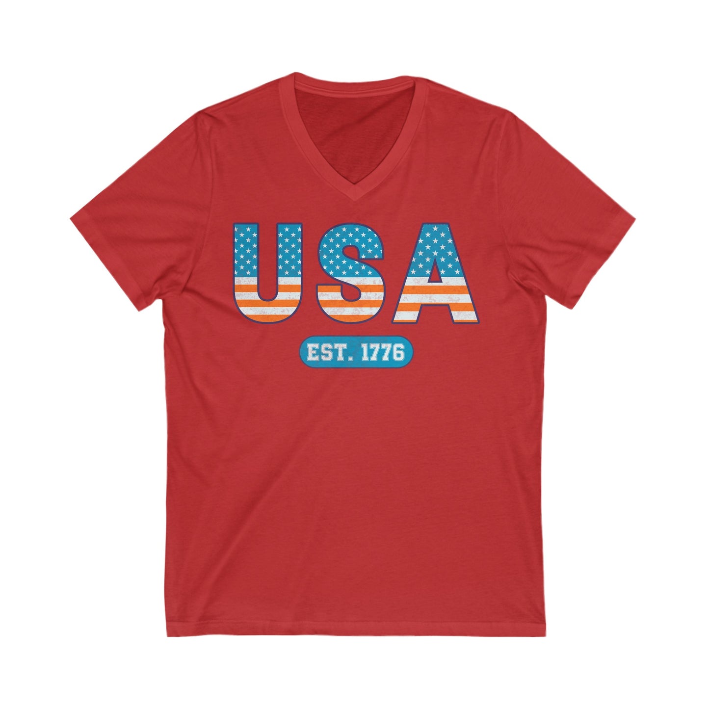 Vintage USA - Unisex Jersey Short Sleeve V-Neck Tee