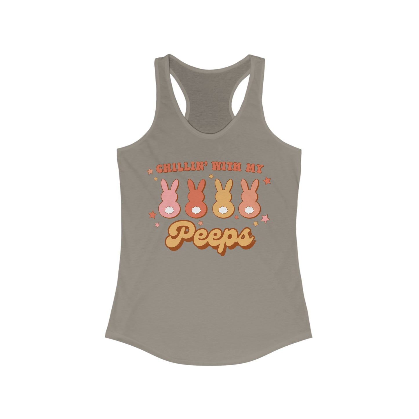 Chillin’ with my Peeps Retro Style - Women's Ideal Racerback Tank