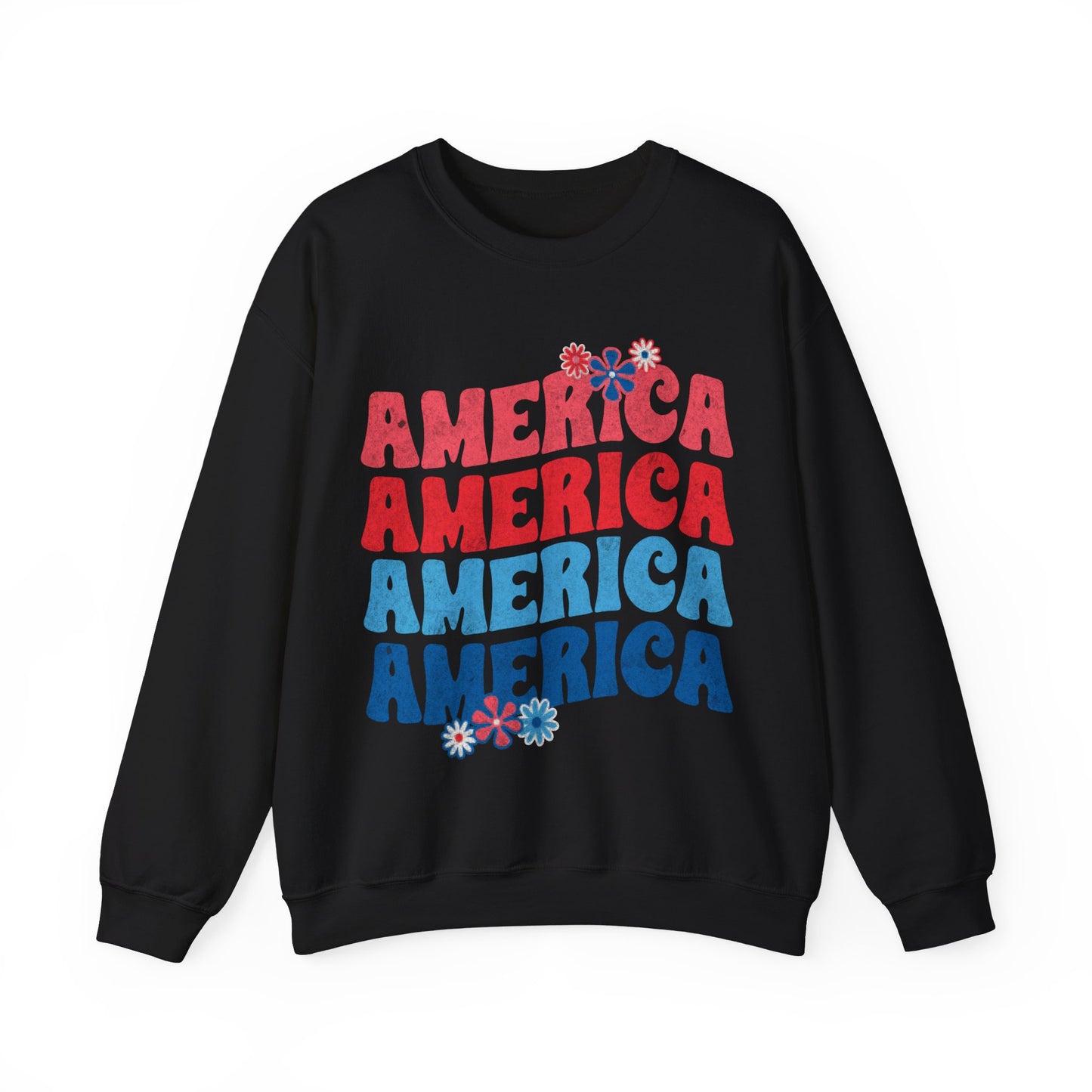 America Floral - Unisex Heavy Blend™ Crewneck Sweatshirt
