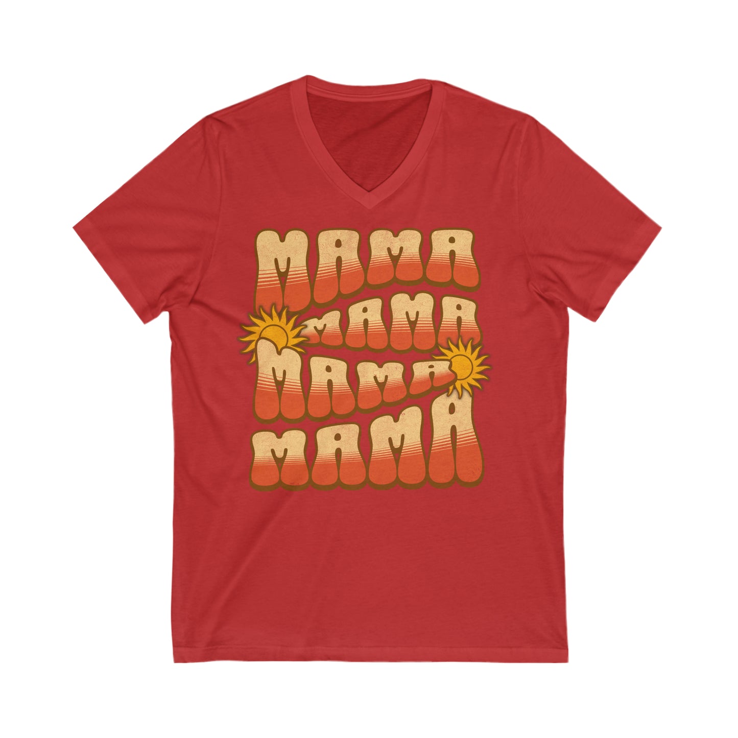 Groovy Mama - Unisex Jersey Short Sleeve V-Neck Tee