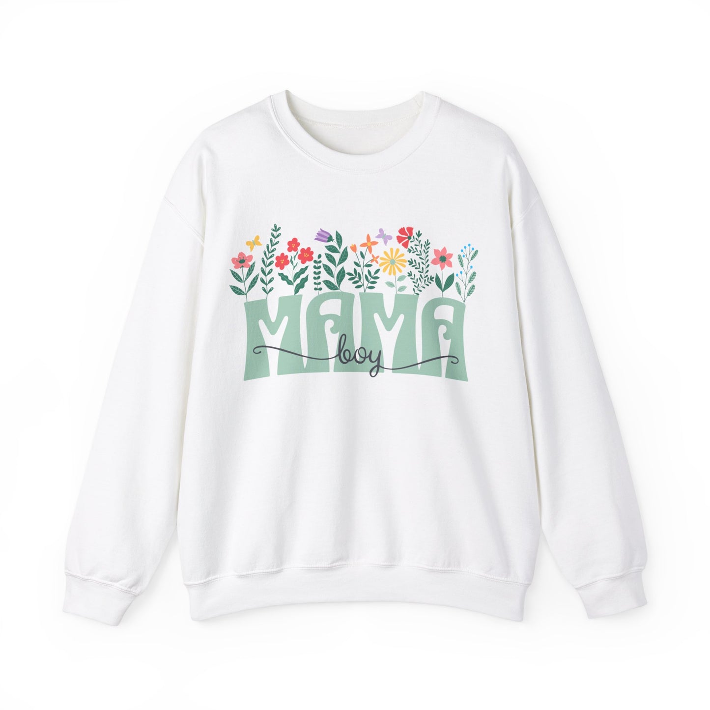Boy Mom Floral - Unisex Heavy Blend™ Crewneck Sweatshirt
