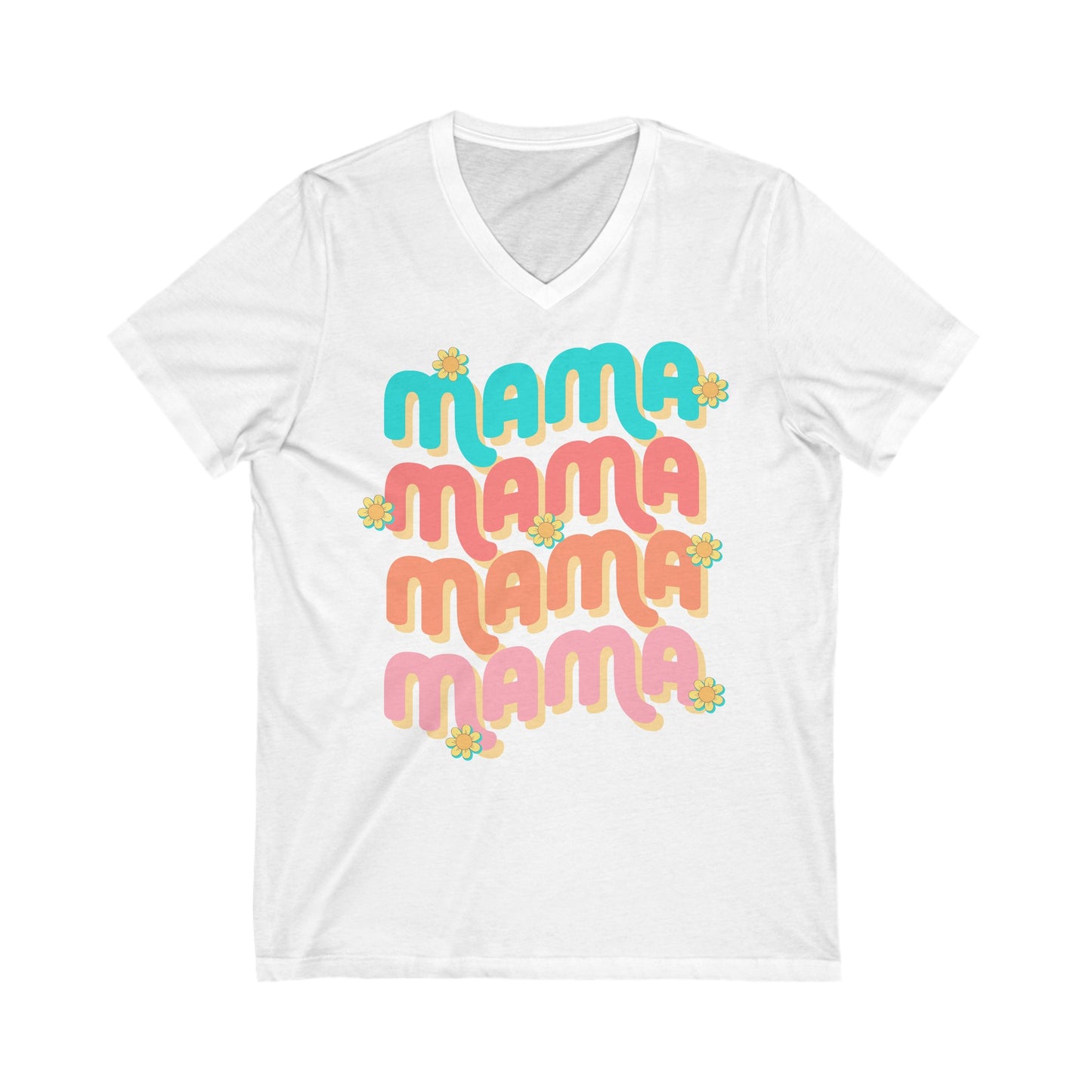 Mama Retro - Unisex Jersey Short Sleeve V-Neck Tee