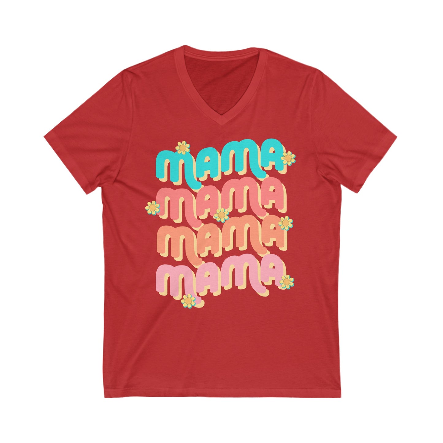 Mama Retro - Unisex Jersey Short Sleeve V-Neck Tee
