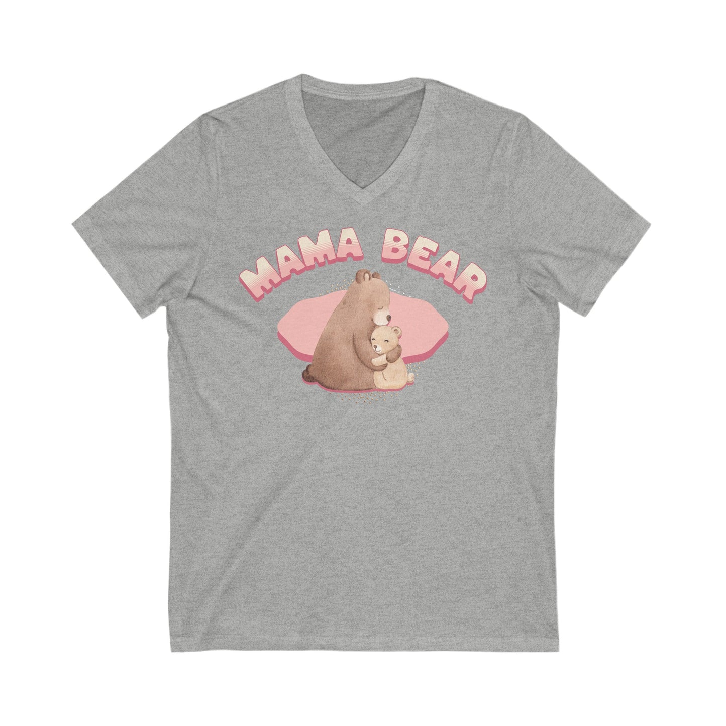 Mama Bear - Unisex Jersey Short Sleeve V-Neck Tee