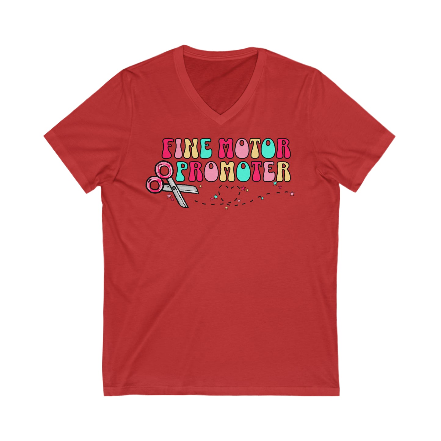 Fine Motor Promoter - Unisex Jersey Short Sleeve V-Neck Tee