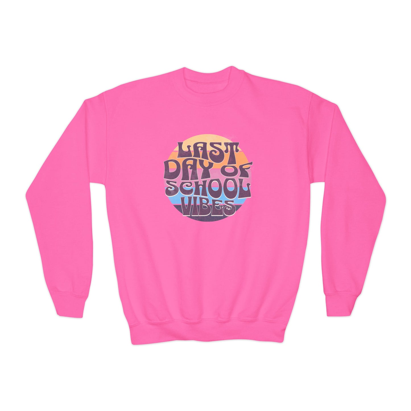 Retro Last Day of School Vibes - Youth Crewneck Sweatshirt