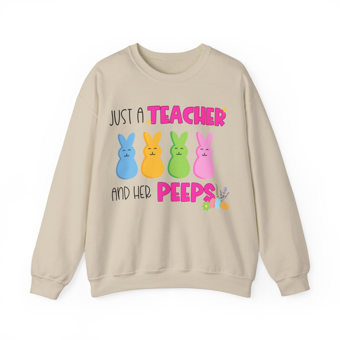 Just a Teacher and Her Peeps - Unisex Heavy Blend™ Crewneck Sweatshirt