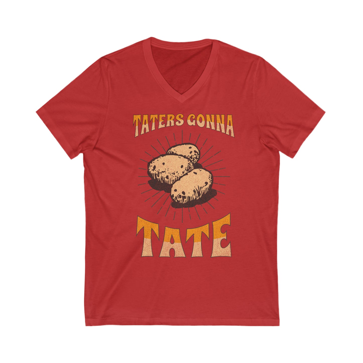 Taters Gunna Tate - Unisex Jersey Short Sleeve V-Neck Tee