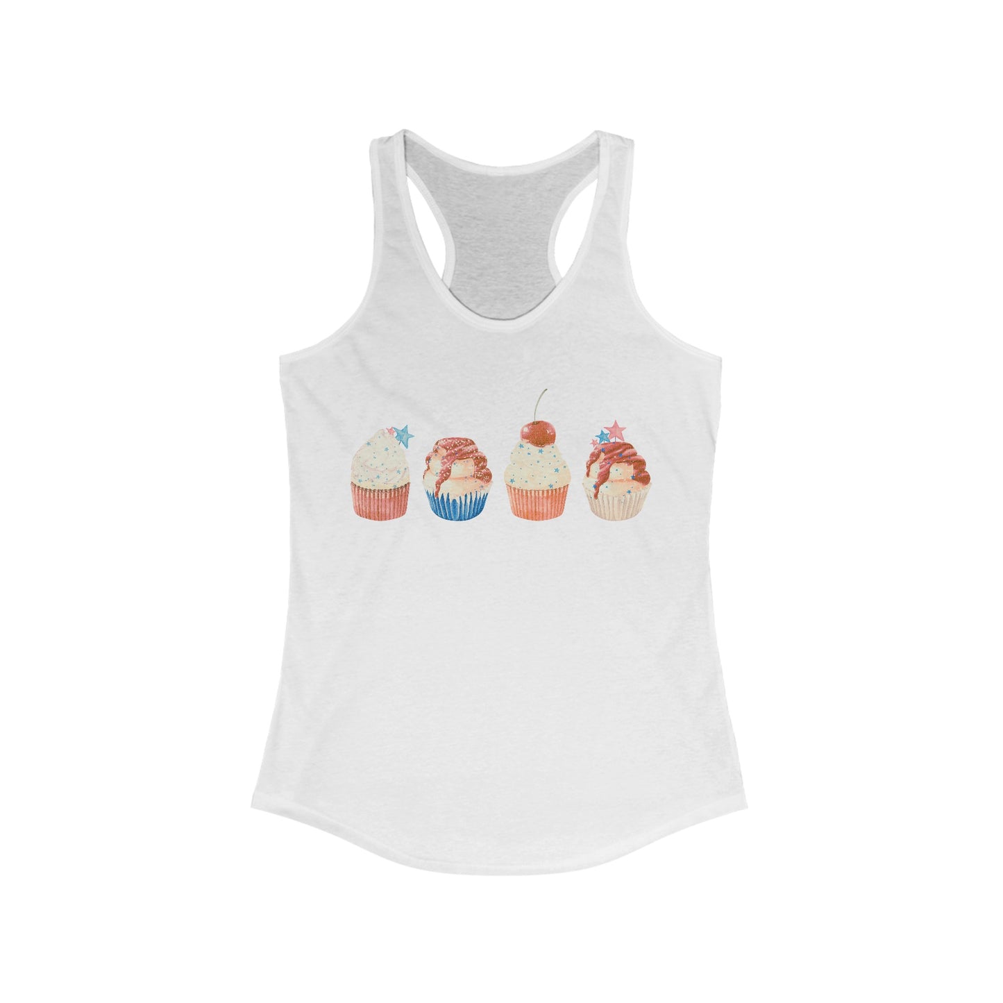Fourth of July Cupcakes - Women's Ideal Racerback Tank