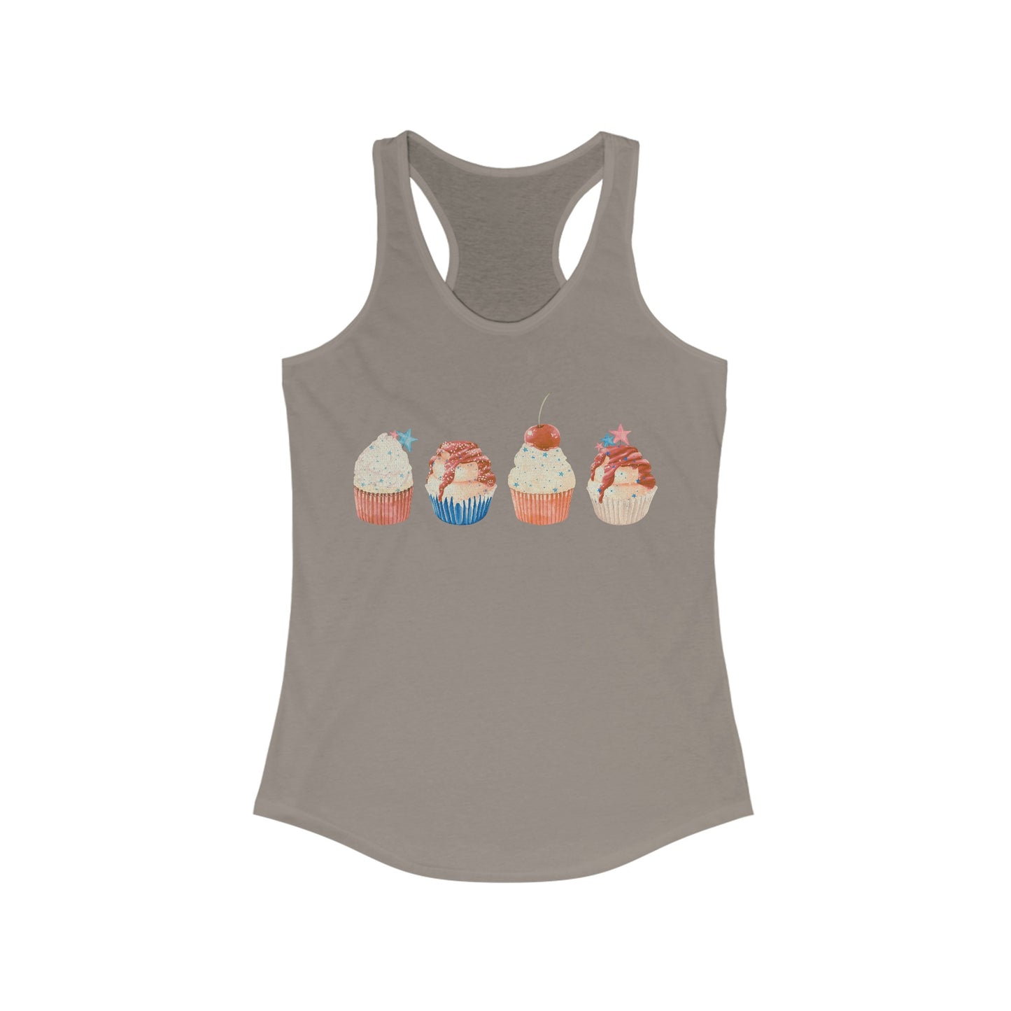 Fourth of July Cupcakes - Women's Ideal Racerback Tank