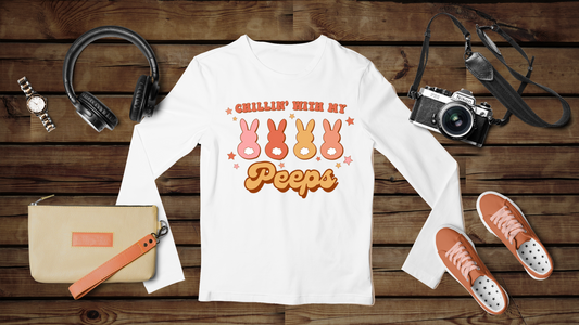 Chillin' with my Peeps Retro Style - Unisex Classic Long Sleeve T-Shirt