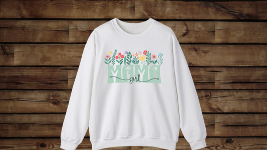 Girl Mom Floral - Unisex Heavy Blend™ Crewneck Sweatshirt