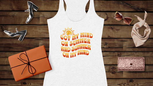 Got My Mind On Summer and Summer On My Mind - Women's Ideal Racerback Tank