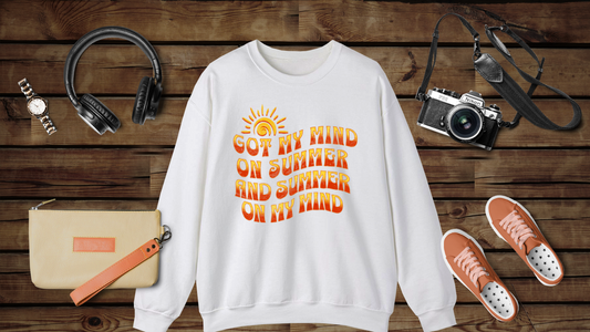 Got My Mind On Summer and Summer On My Mind - Unisex Heavy Blend™ Crewneck Sweatshirt