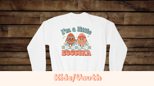 I’m A Little Eggstra - Youth Crewneck Sweatshirt