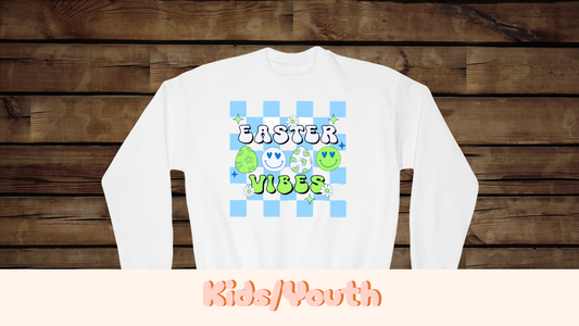 Easter Vibes Blue - Youth Crewneck Sweatshirt