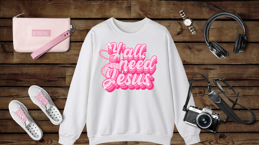 Y’all Need Jesus - Unisex Heavy Blend™ Crewneck Sweatshirt