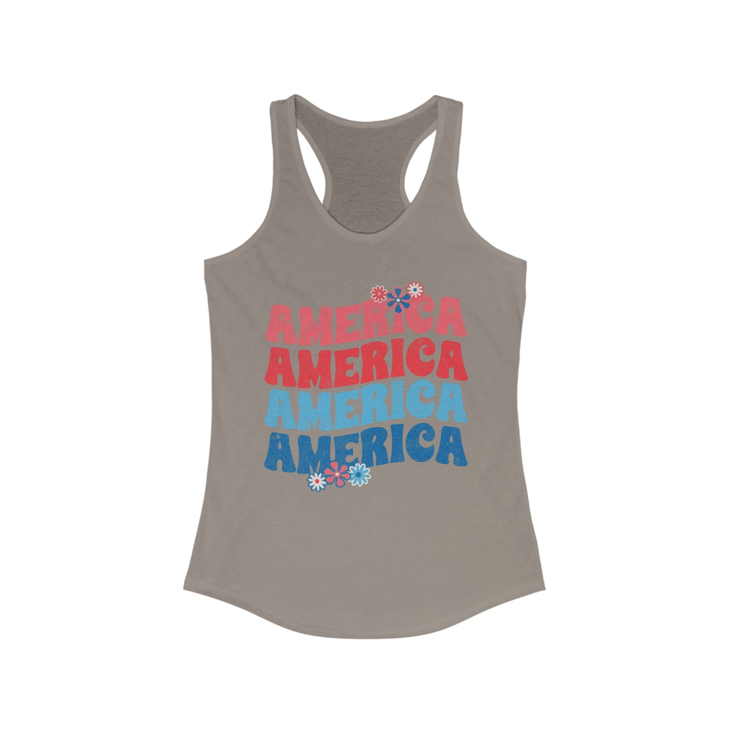 America Floral - Women's Ideal Racerback Tank