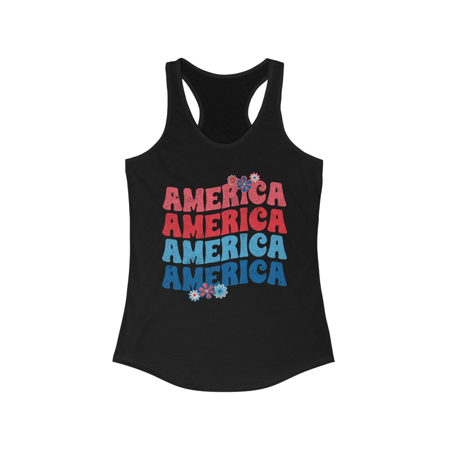 America Floral - Women's Ideal Racerback Tank