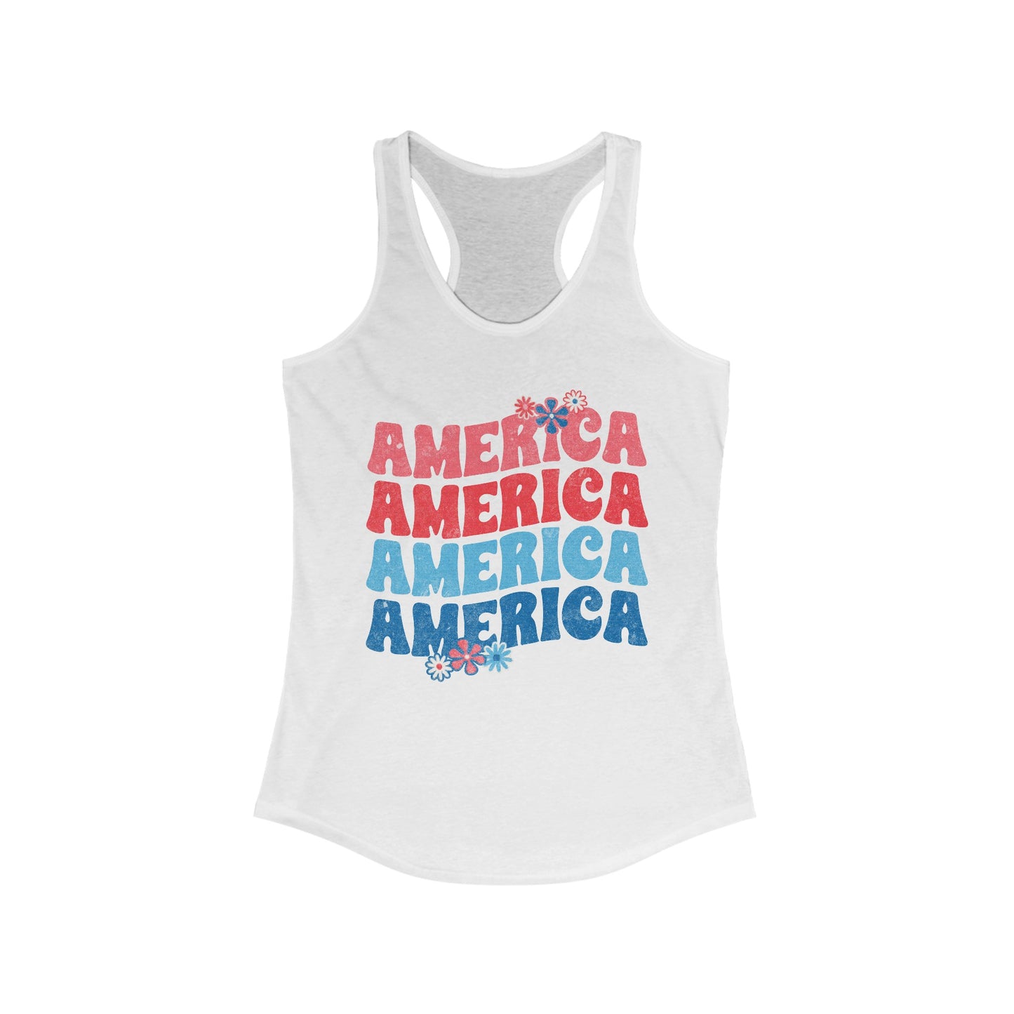 America Floral - Women's Ideal Racerback Tank