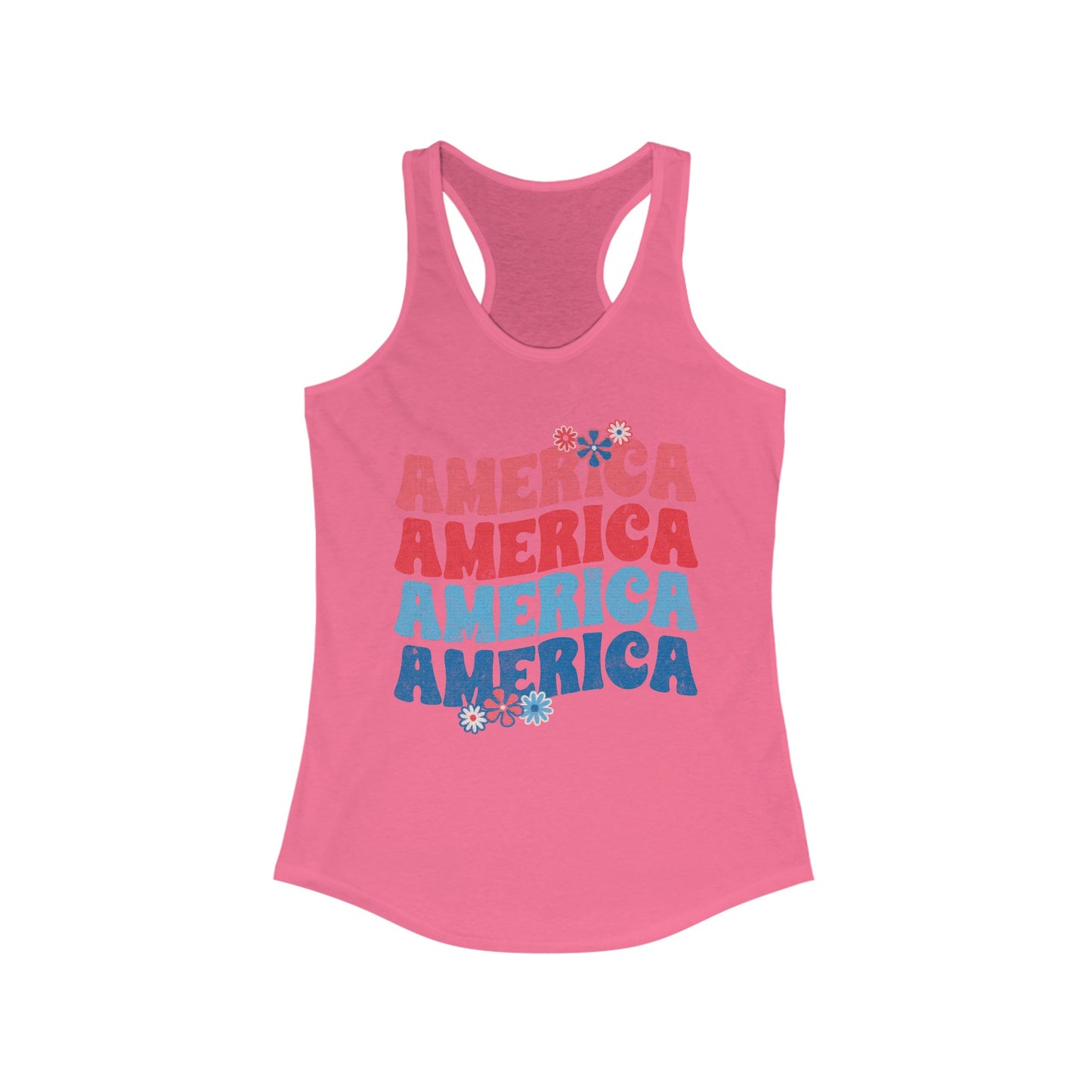 America Floral - Women's Ideal Racerback Tank