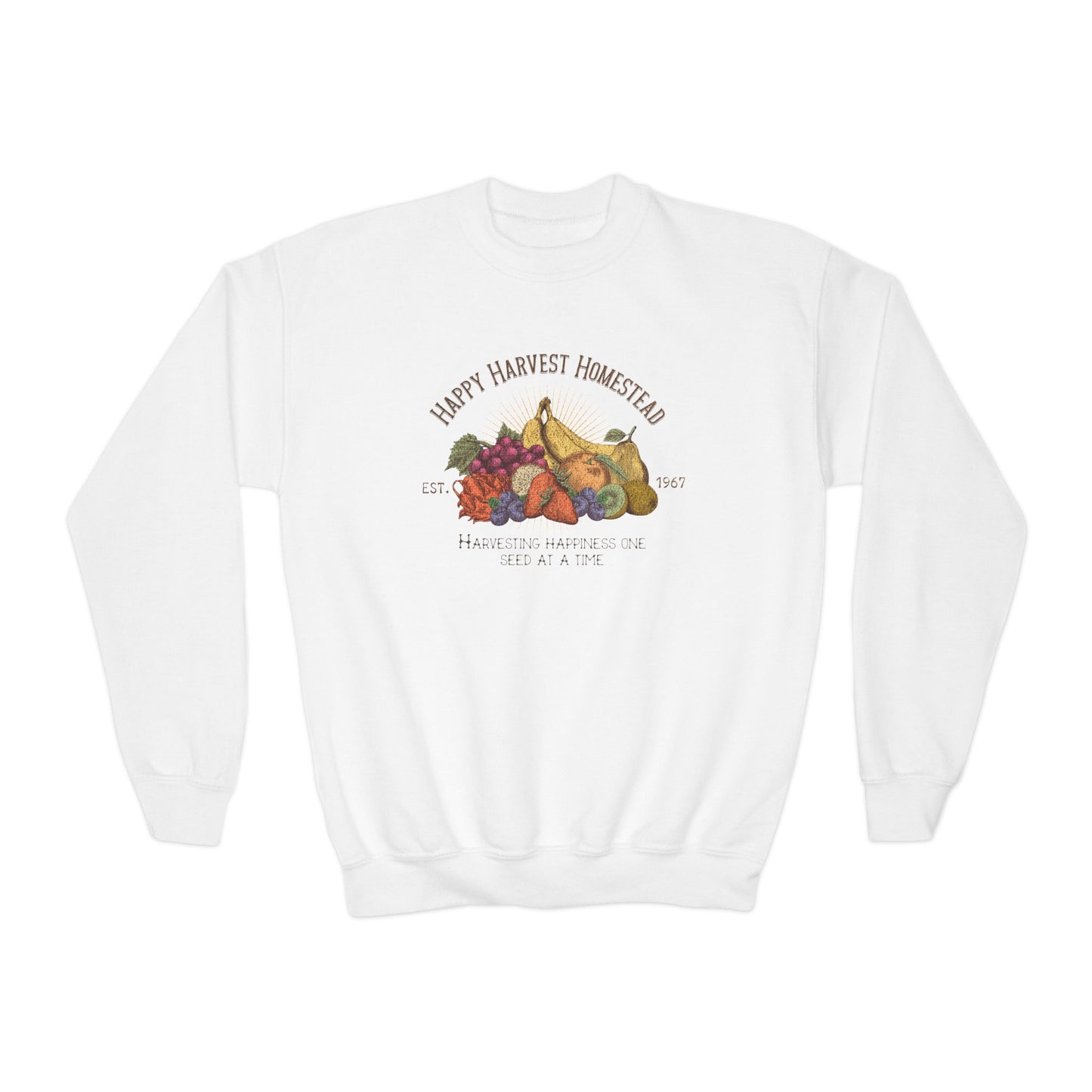 Happy Harvest Homestead, Farmers Market  - Youth Crewneck Sweatshirt