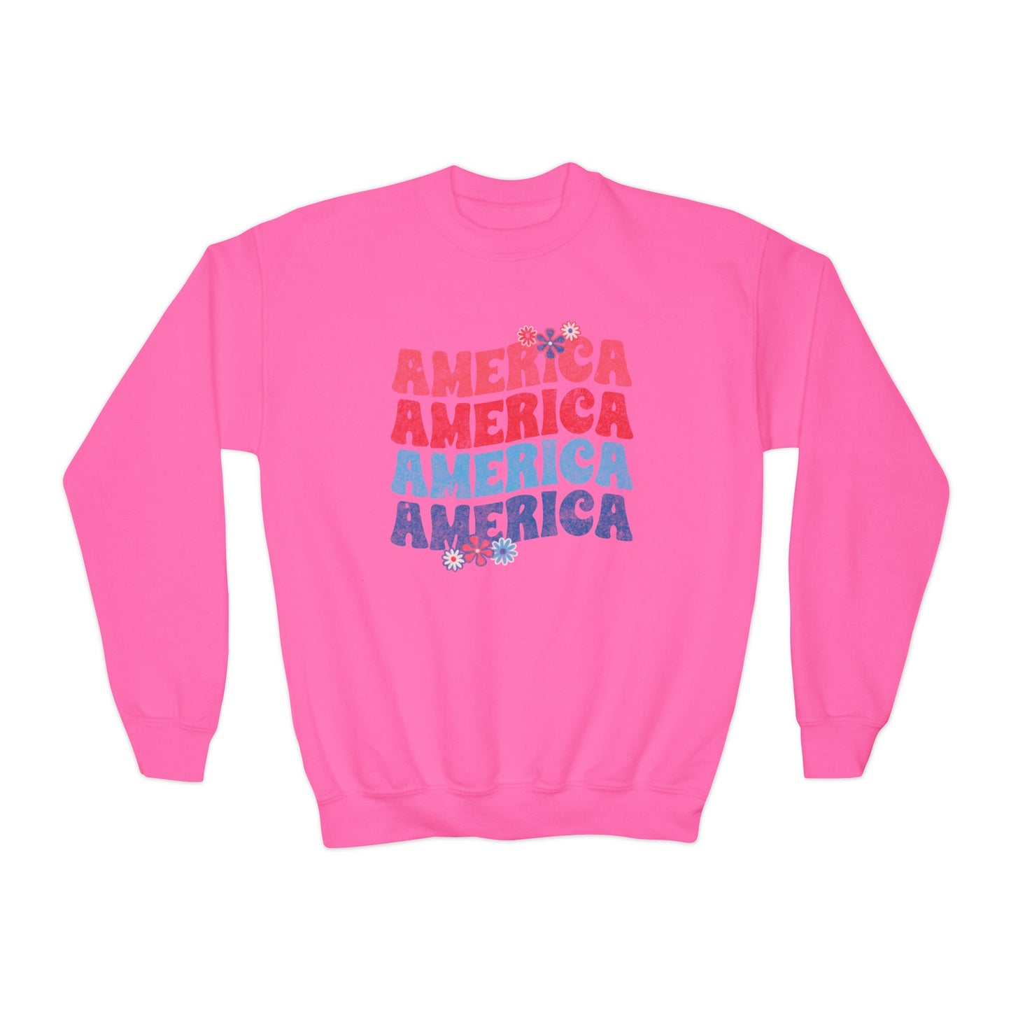 America Floral - Youth Crewneck Sweatshirt