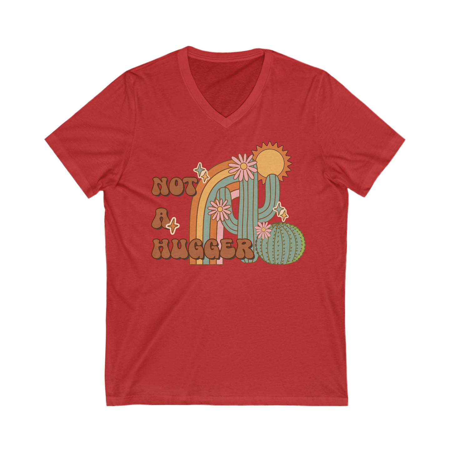 Not a Hugger - Unisex Jersey Short Sleeve V-Neck Tee