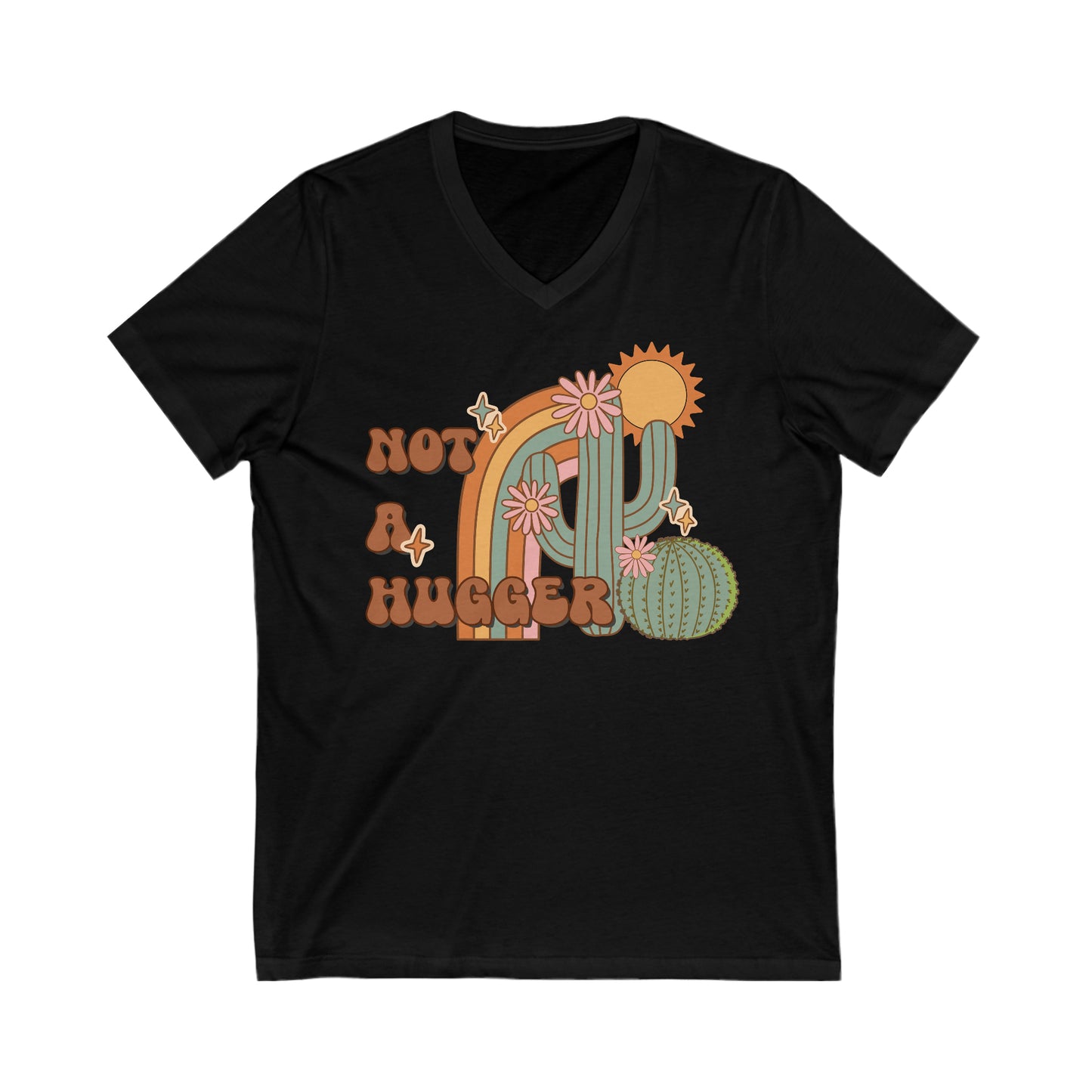 Not a Hugger - Unisex Jersey Short Sleeve V-Neck Tee