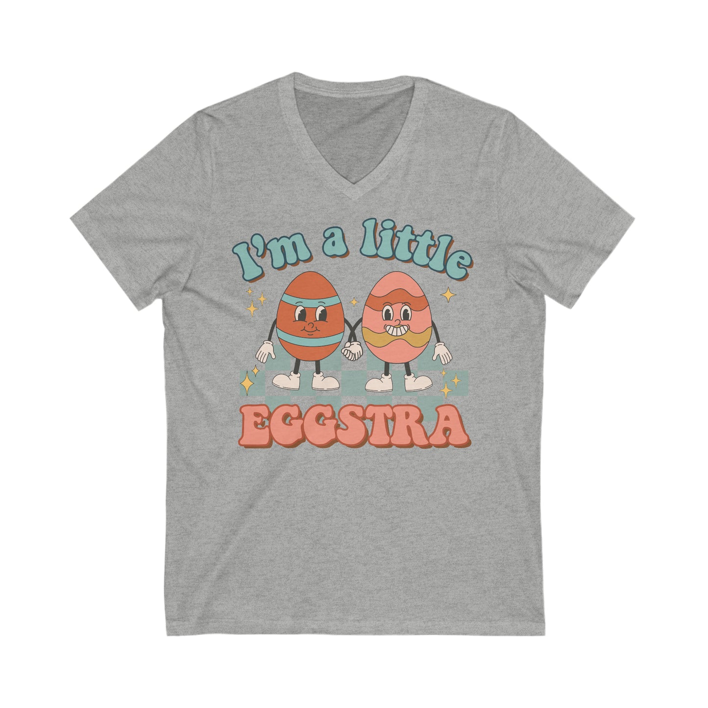 I’m A Little Eggstra - Unisex Jersey Short Sleeve V-Neck Tee