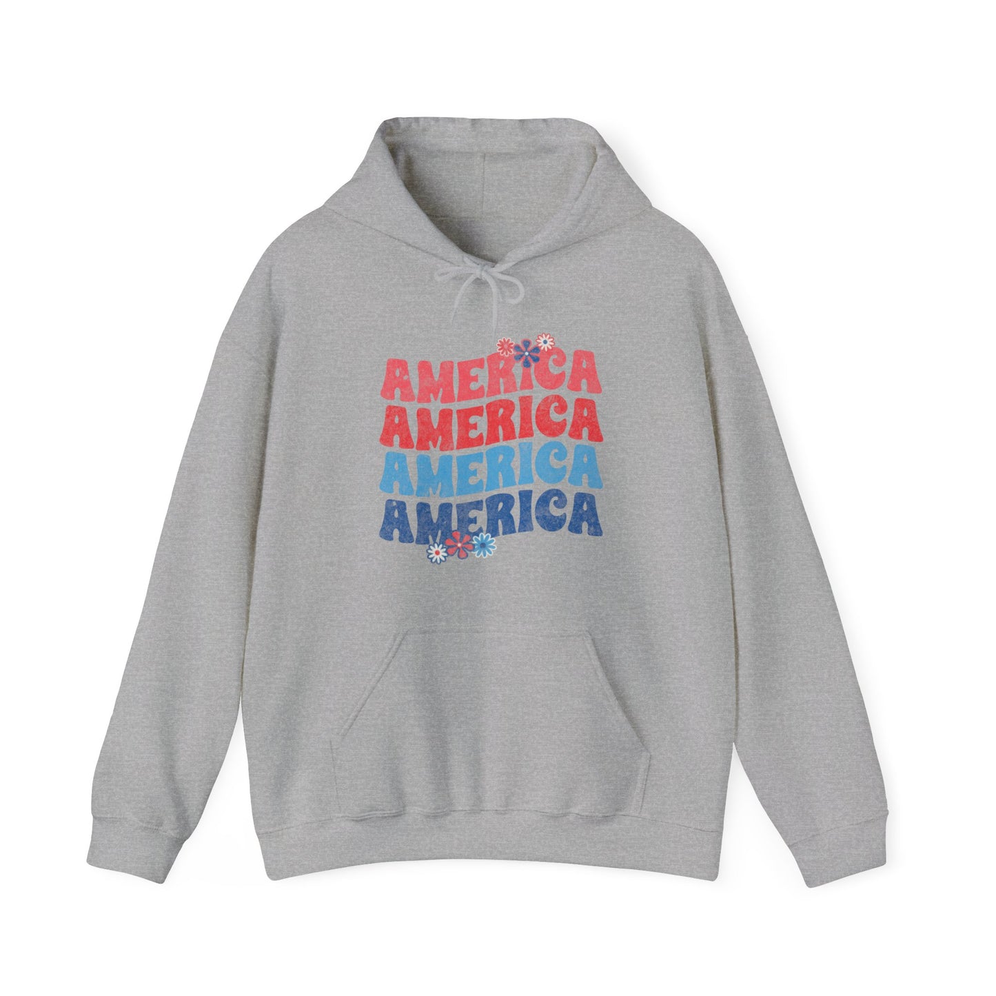 America Floral - Unisex Heavy Blend™ Hooded Sweatshirt