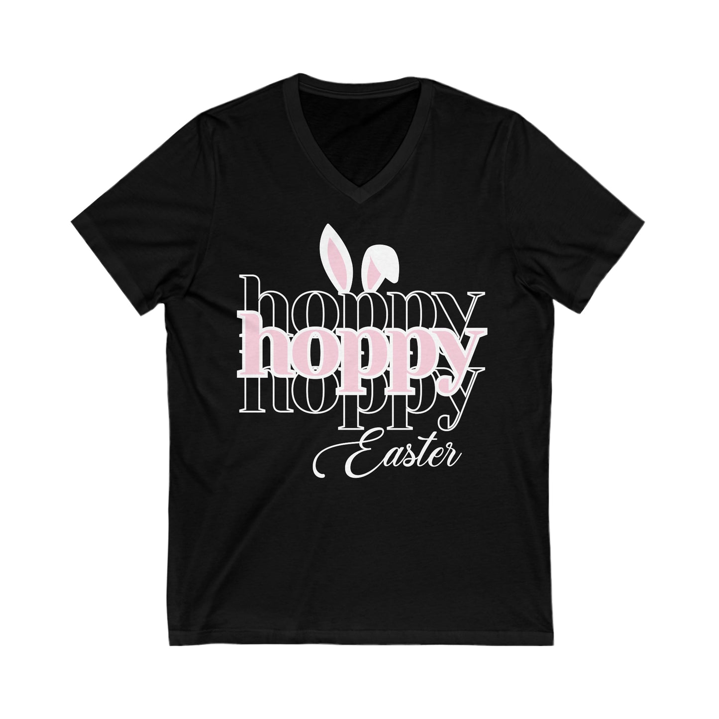 Hoppy Easter - Unisex Jersey Short Sleeve V-Neck Tee