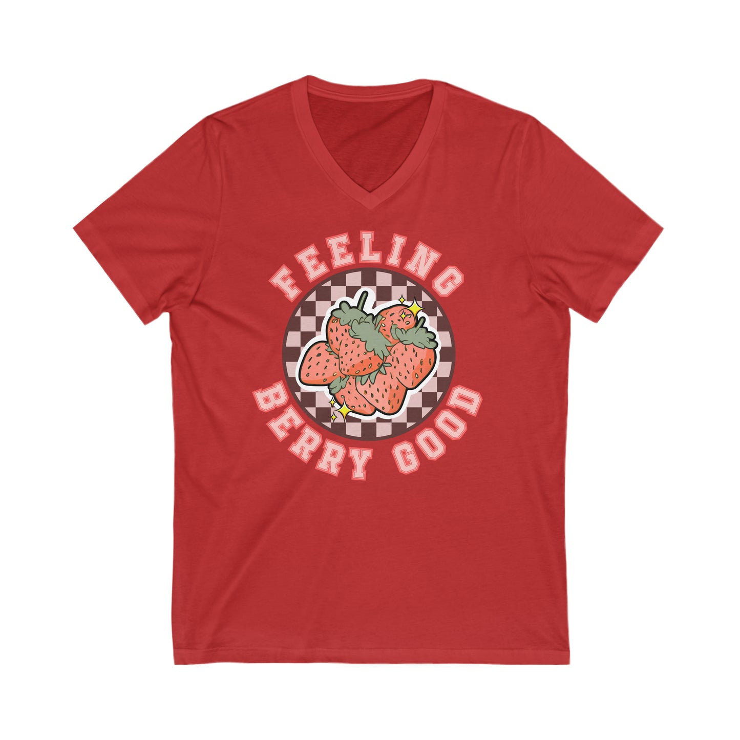 Feeling Berry Good - Unisex Jersey Short Sleeve V-Neck Tee