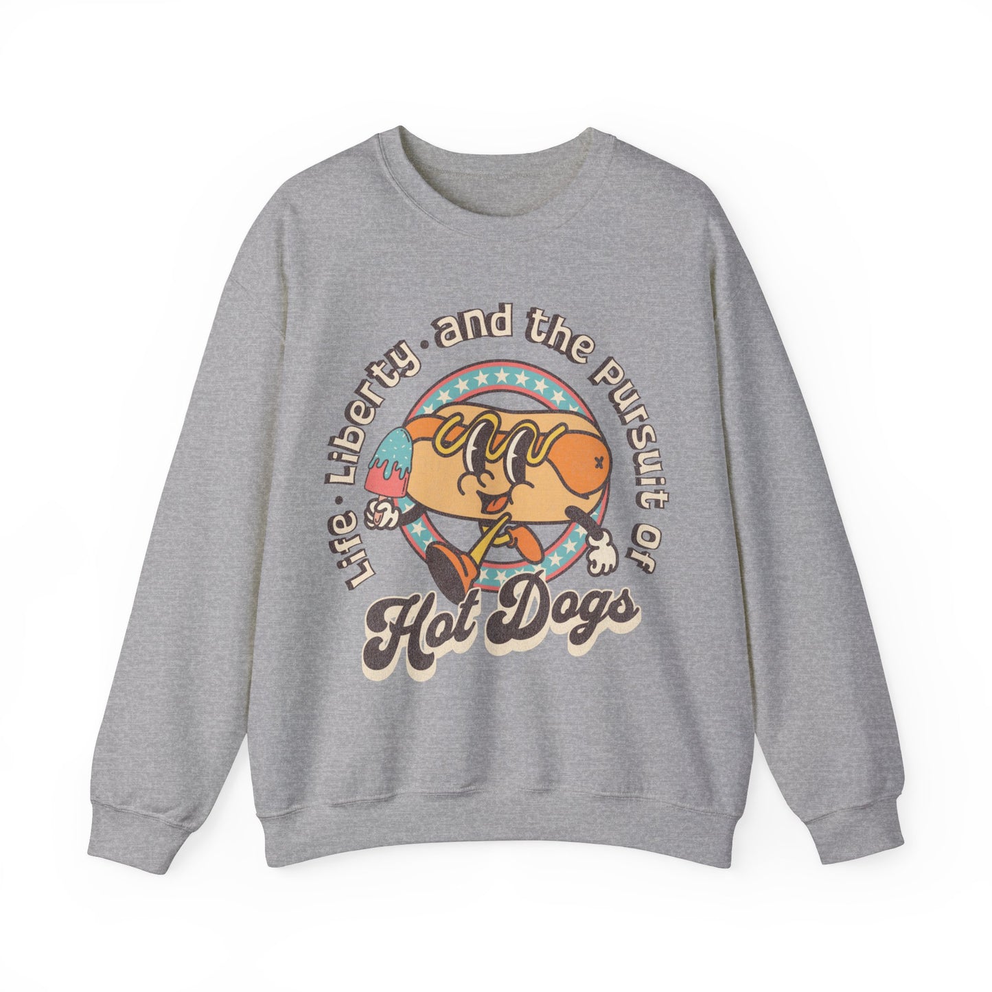 Life, Liberty, and the Pursuit of Hot Dogs - Unisex Heavy Blend™ Crewneck Sweatshirt