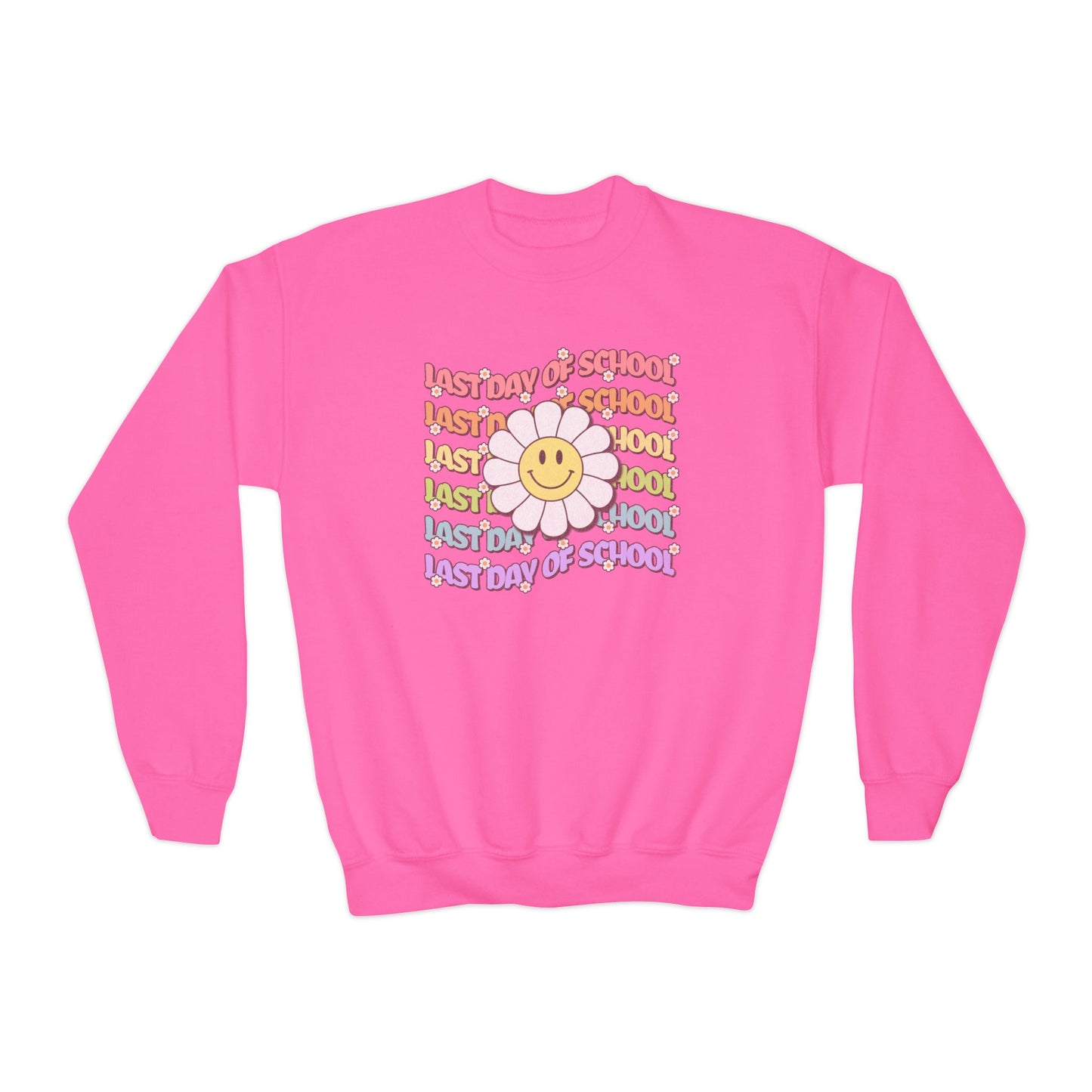 Last Day of School Groovy - Youth Crewneck Sweatshirt