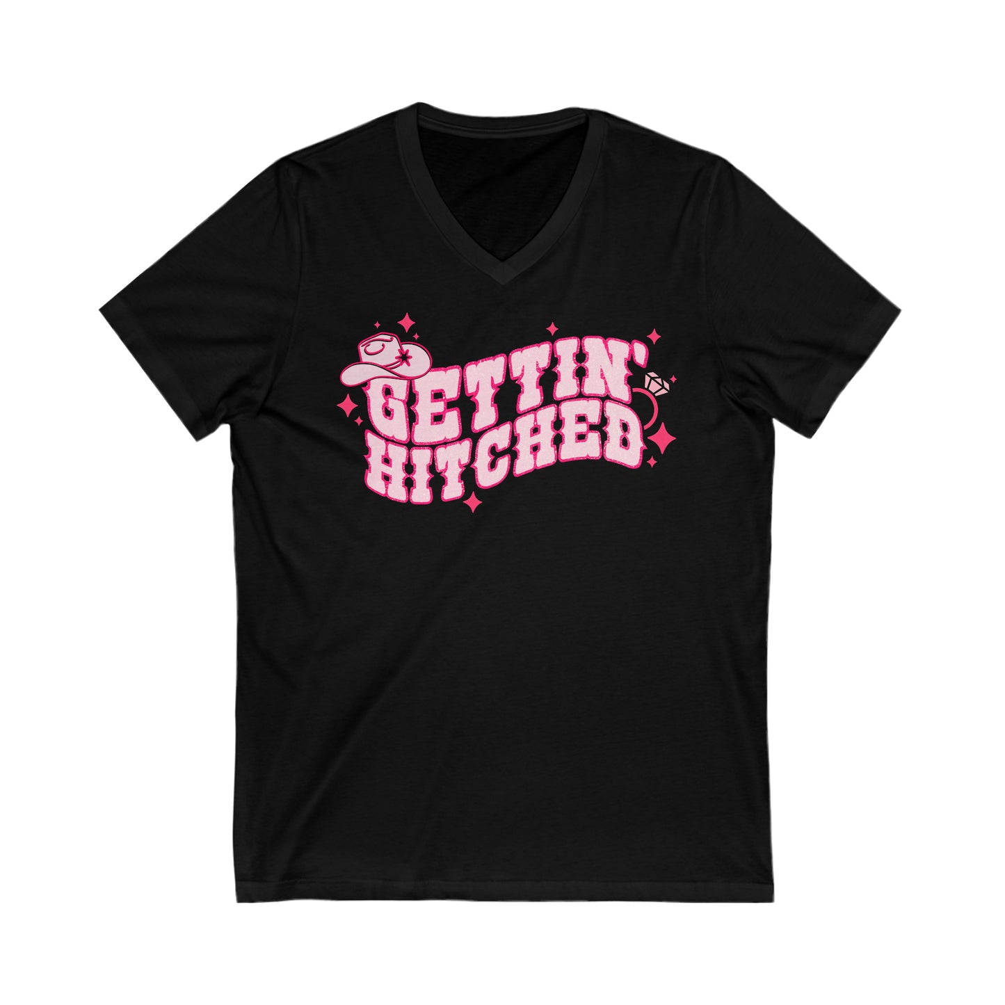 Gettin’ Hitched - Unisex Jersey Short Sleeve V-Neck Tee