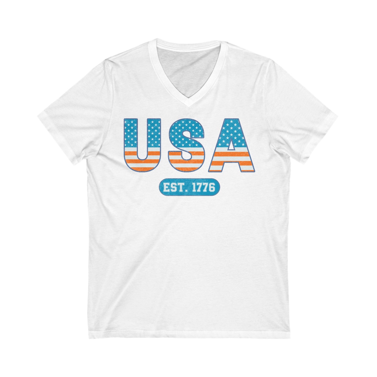 Vintage USA - Unisex Jersey Short Sleeve V-Neck Tee