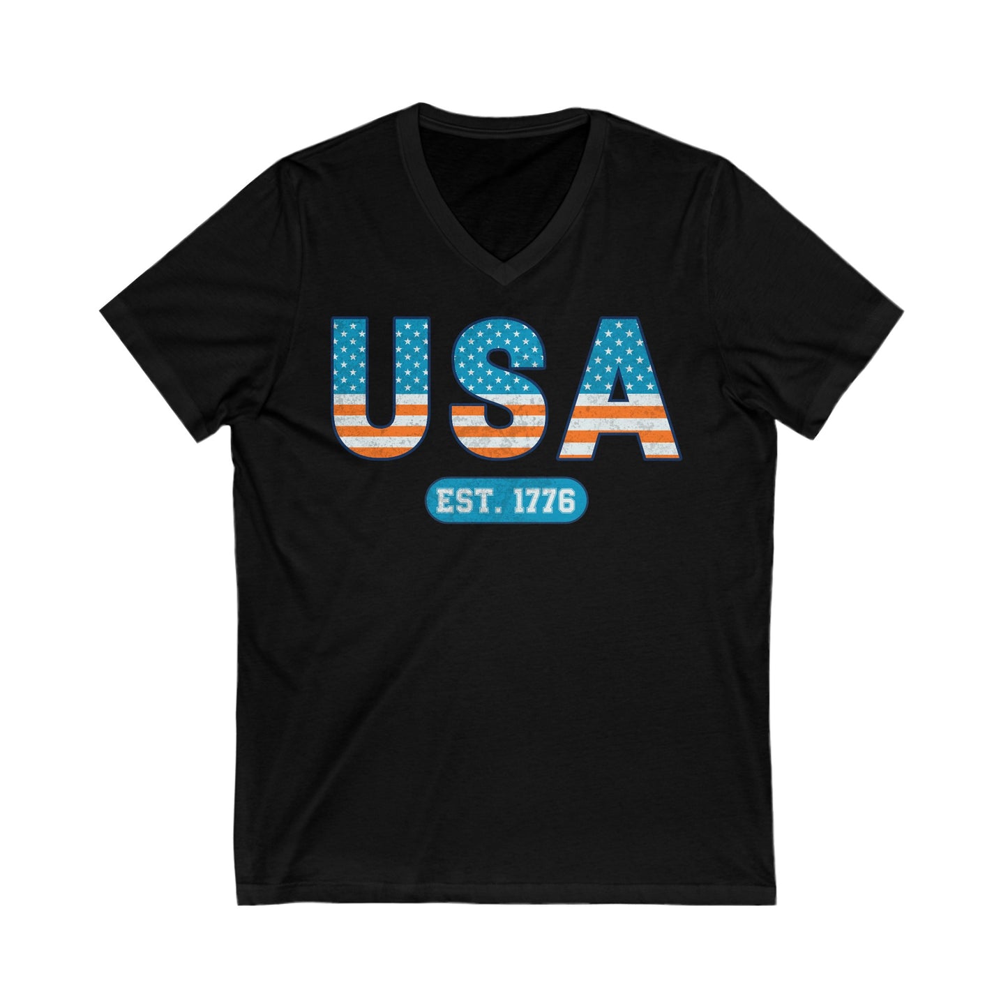 Vintage USA - Unisex Jersey Short Sleeve V-Neck Tee