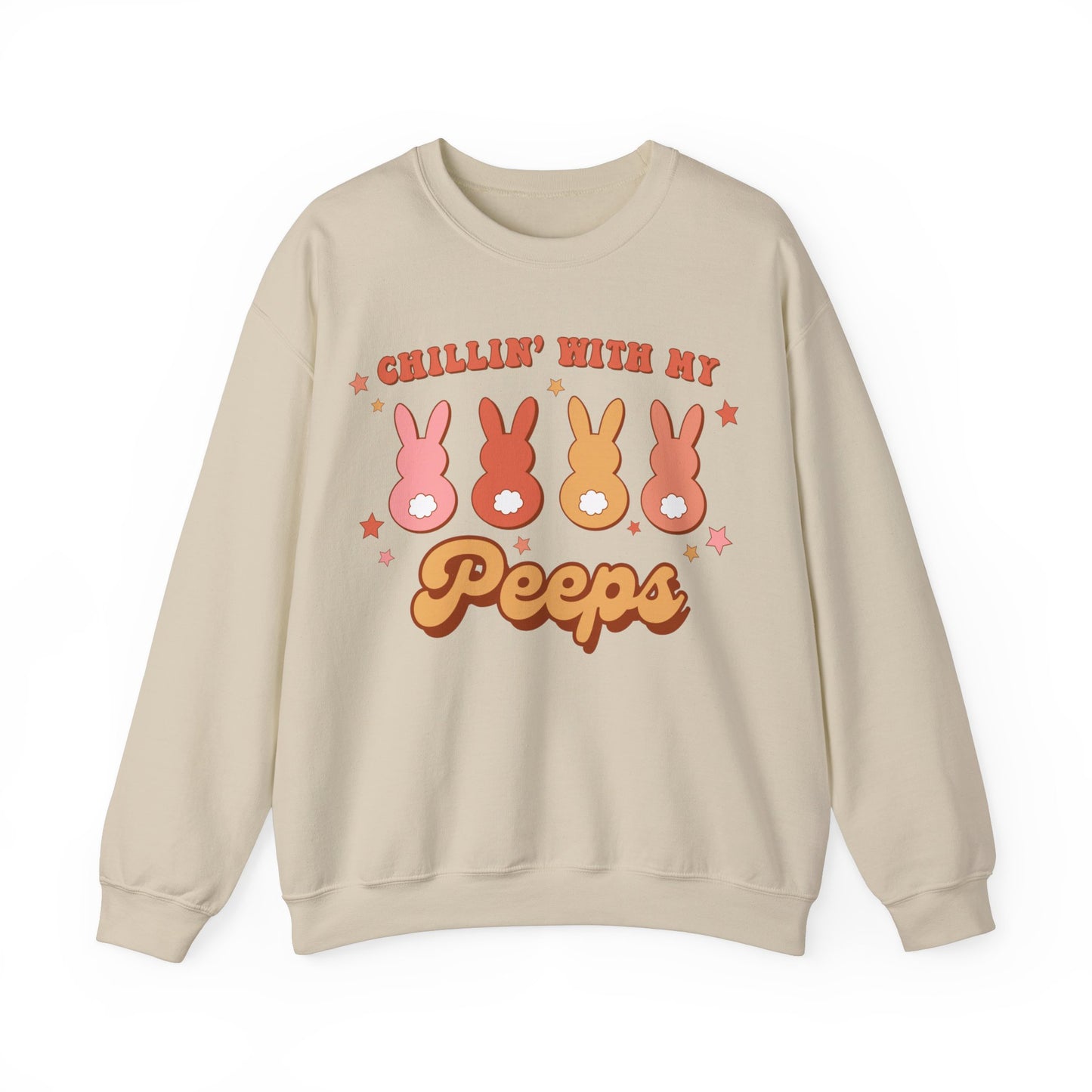 Chillin’ with my Peeps Retro Style - Unisex Heavy Blend™ Crewneck Sweatshirt