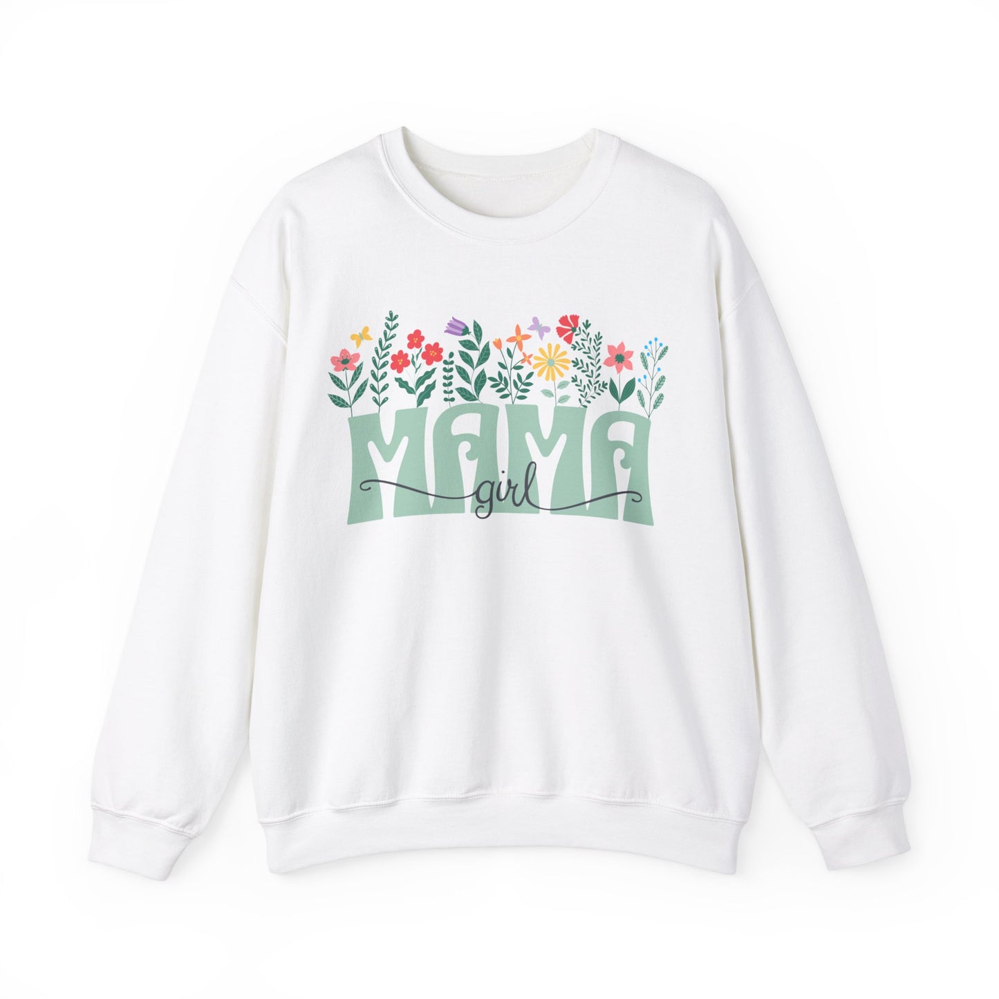 Girl Mom Floral - Unisex Heavy Blend™ Crewneck Sweatshirt