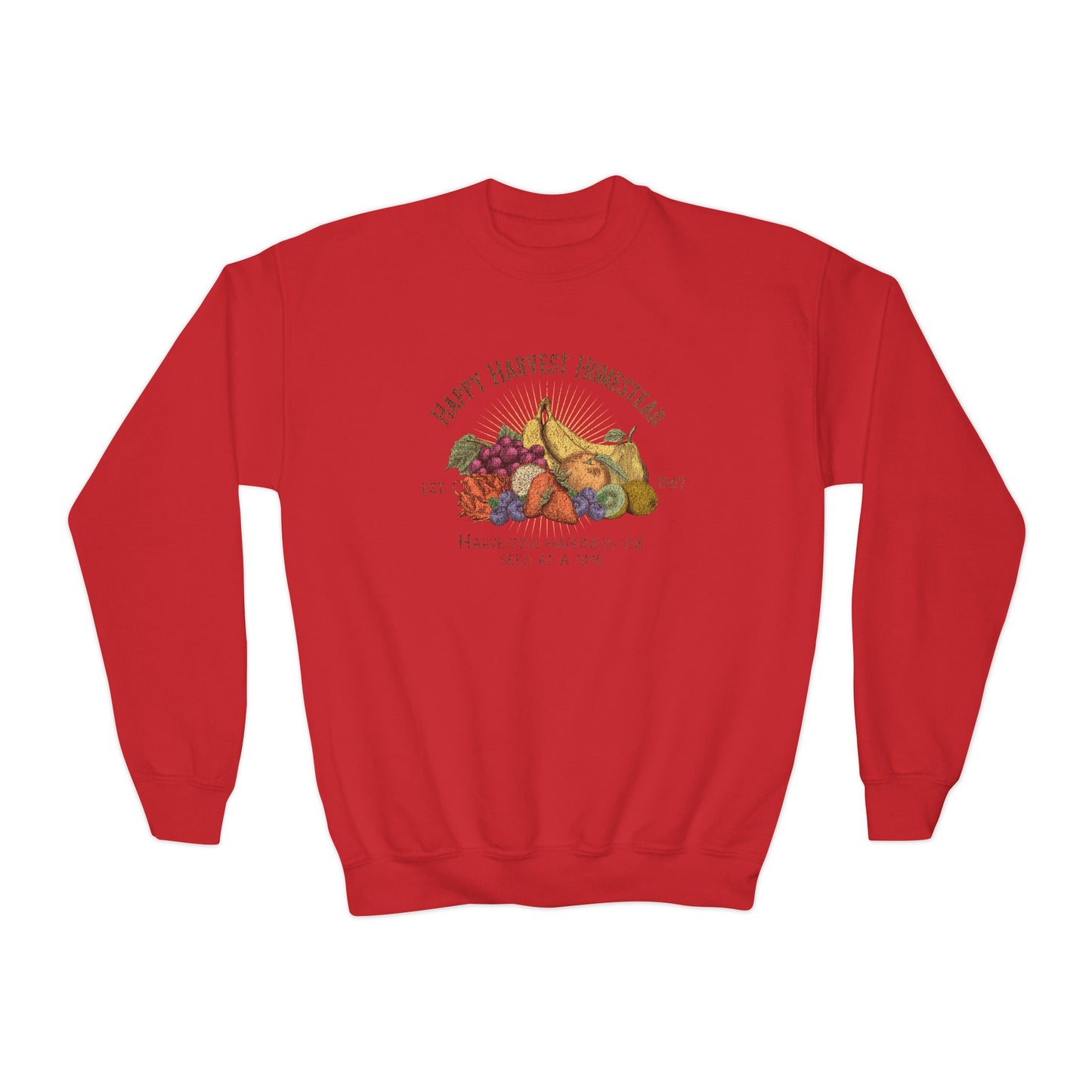 Happy Harvest Homestead, Farmers Market  - Youth Crewneck Sweatshirt