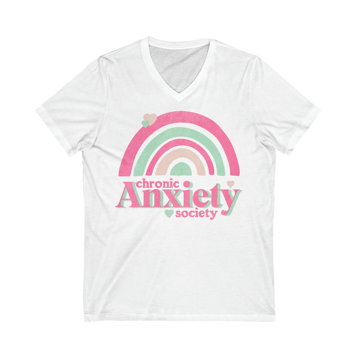 Chronic Anxiety Society - Unisex Jersey Short Sleeve V-Neck Tee