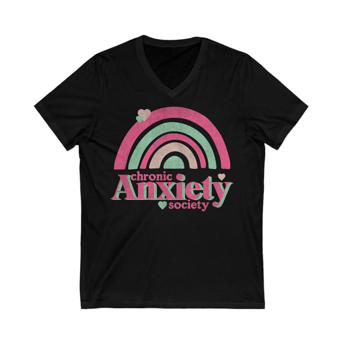 Chronic Anxiety Society - Unisex Jersey Short Sleeve V-Neck Tee