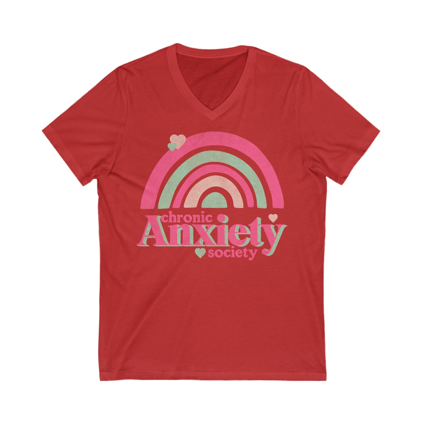 Chronic Anxiety Society - Unisex Jersey Short Sleeve V-Neck Tee