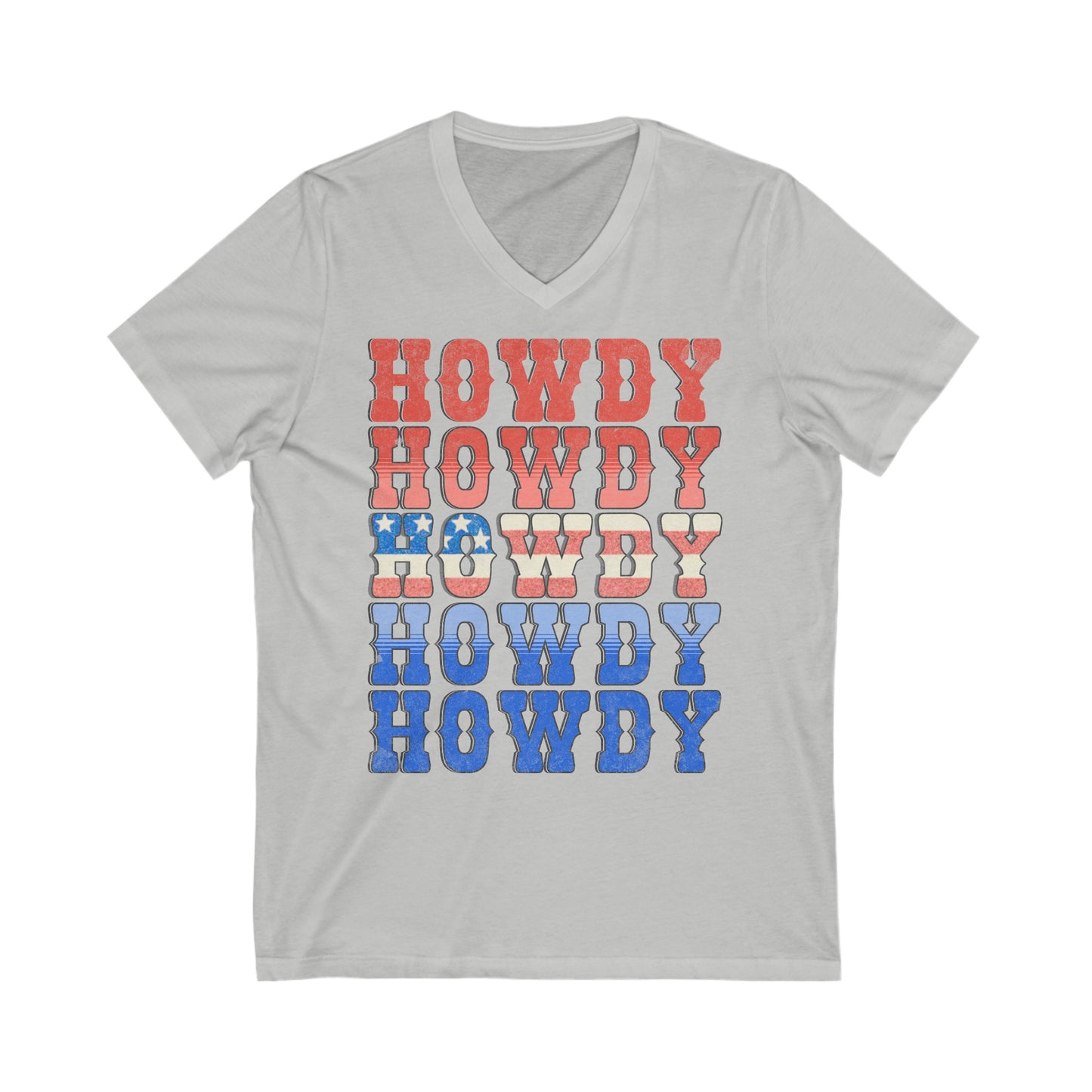 Howdy Fouth of July - Unisex Jersey Short Sleeve V-Neck Tee