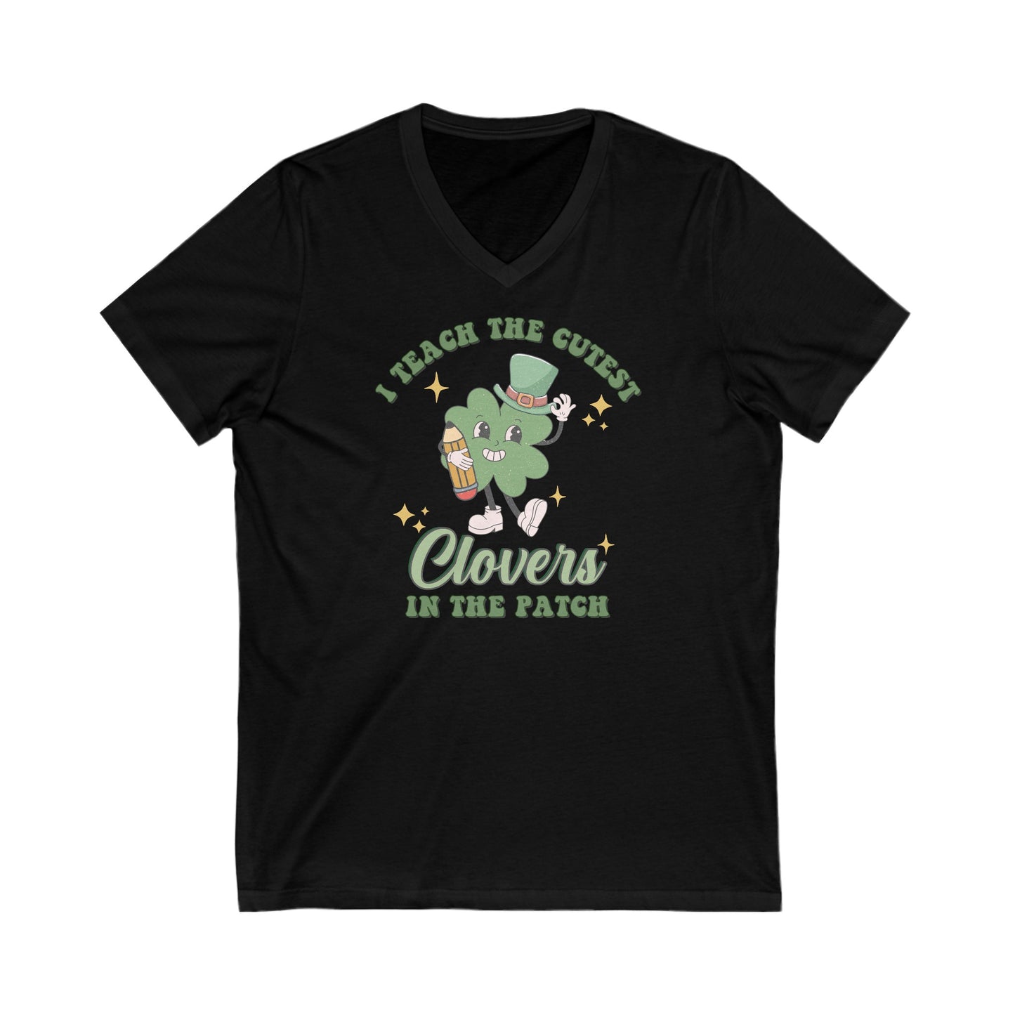 I Teach the Cutest Clovers - Unisex Jersey Short Sleeve V-Neck Tee