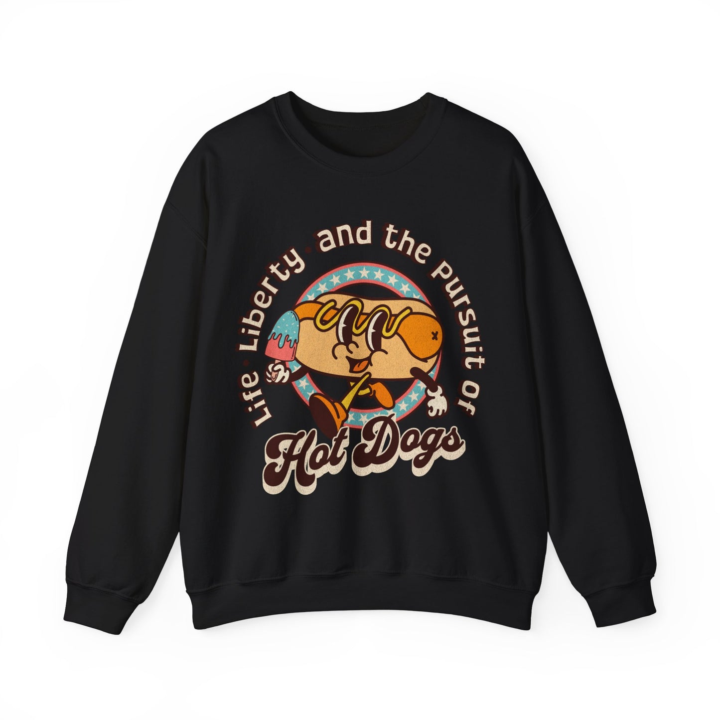 Life, Liberty, and the Pursuit of Hot Dogs - Unisex Heavy Blend™ Crewneck Sweatshirt