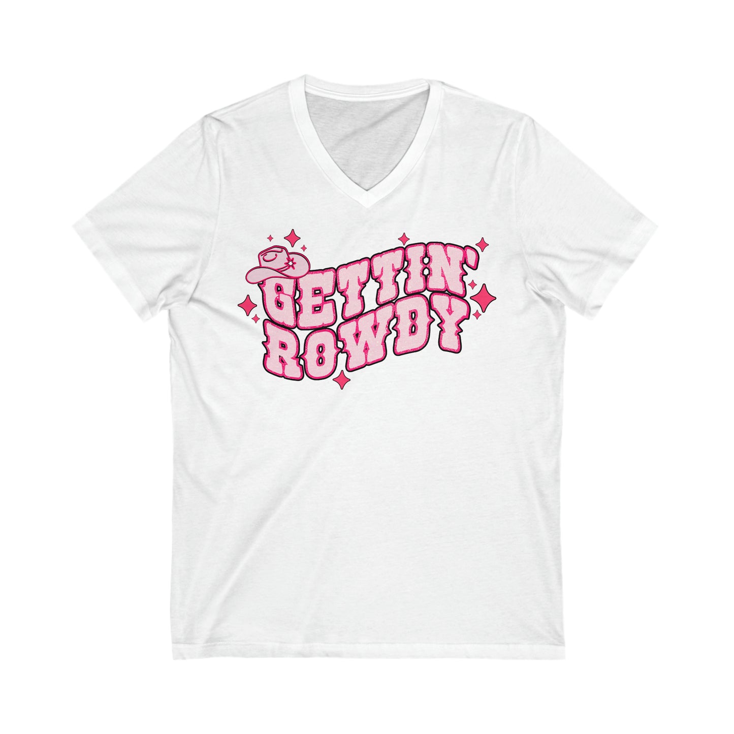 Gettin’ Rowdy - Unisex Jersey Short Sleeve V-Neck Tee