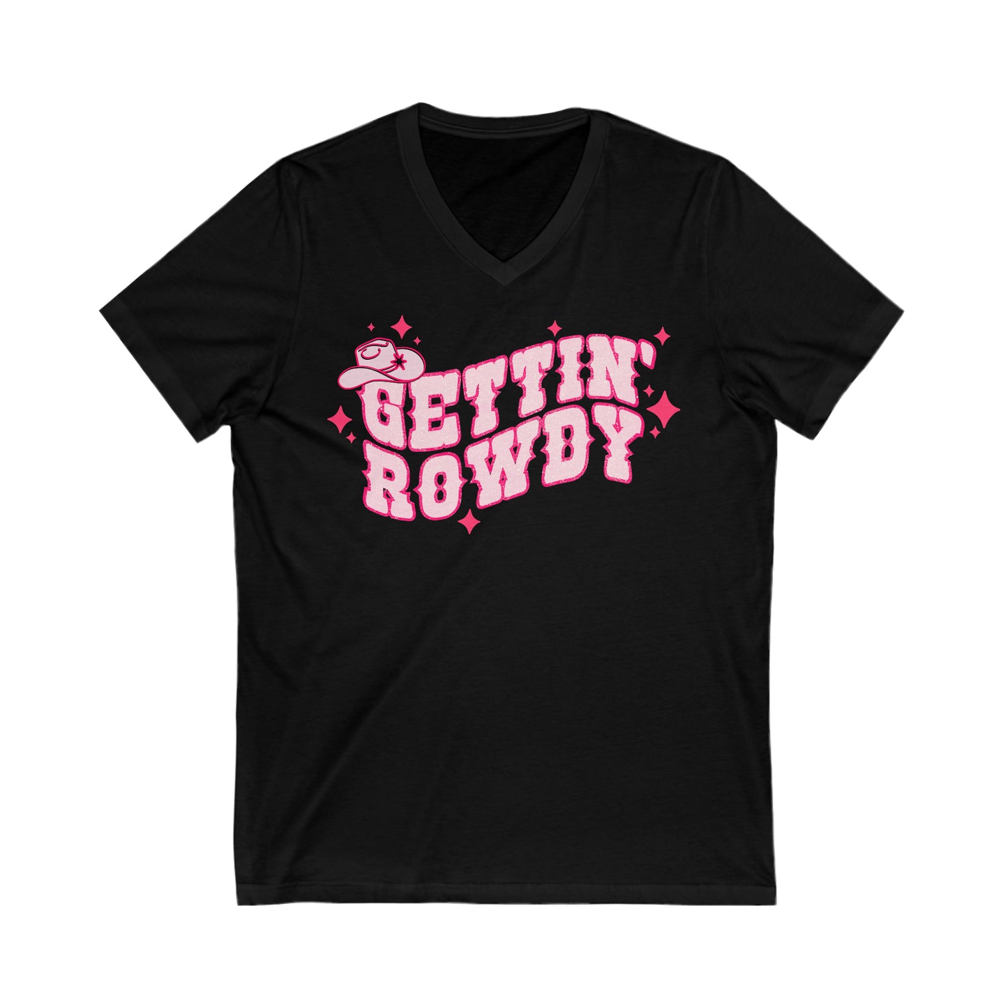 Gettin’ Rowdy - Unisex Jersey Short Sleeve V-Neck Tee